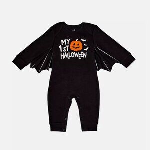 Baby Boy Bat 1st Halloween Romper